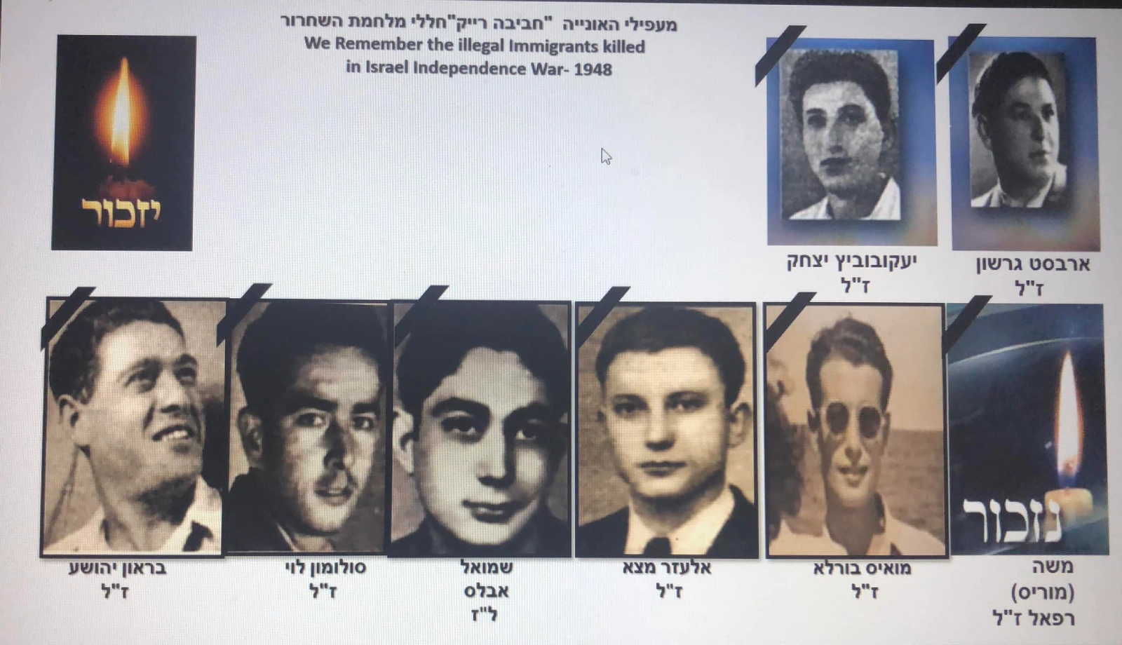 לזכרם של שמונת המעפילים